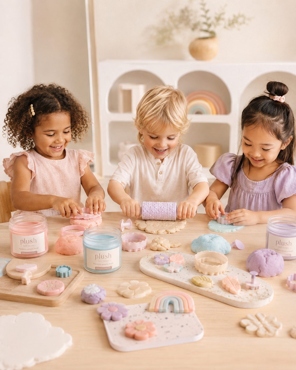 Toddler rolling Plush sensory dough